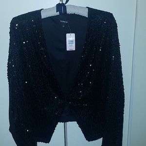 Torrid - Drape Front Sequin Blazer